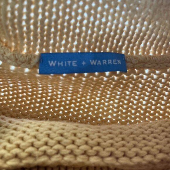 White + Warren Sweater Chunky Turtle Neck Sleeveless Yellow Size MED Slouchy - Picture 3 of 7